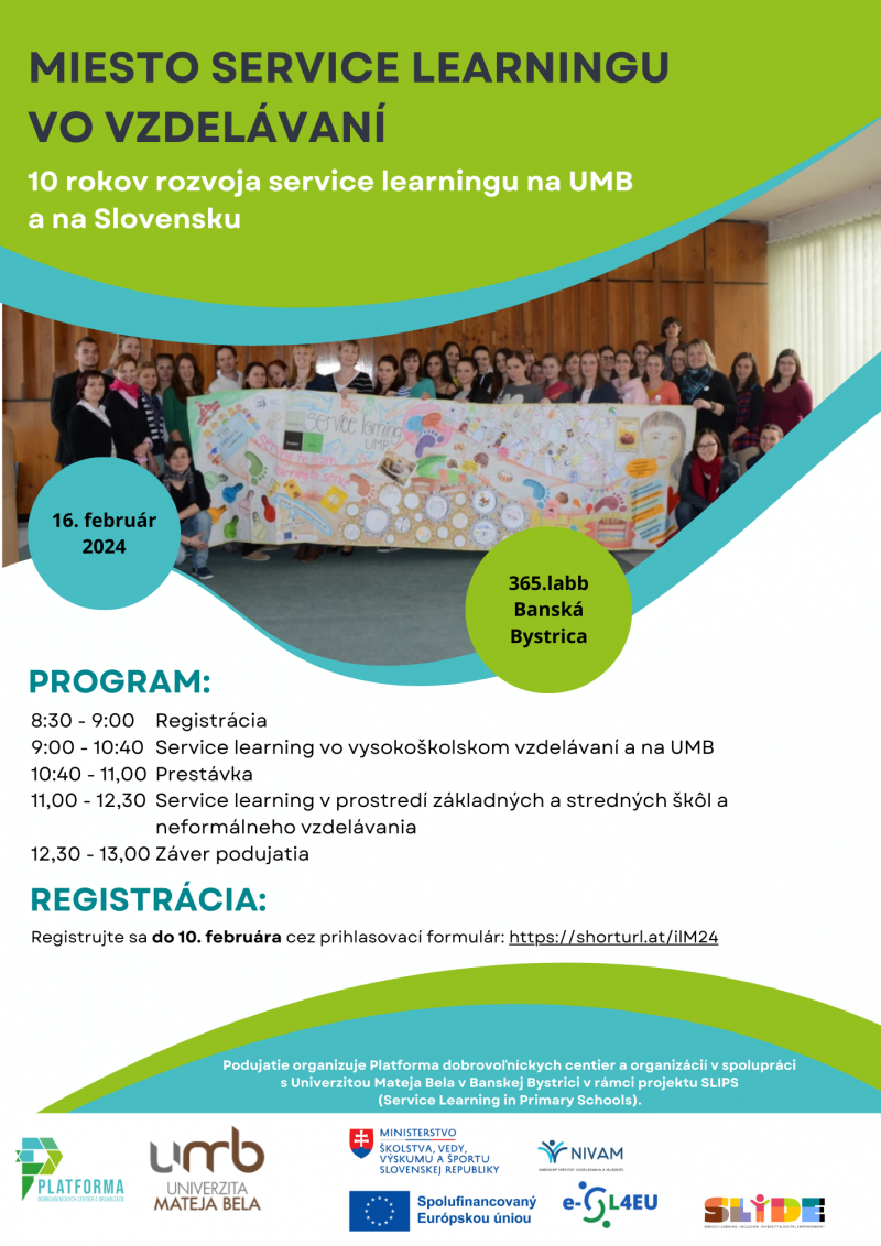 Oslávte s nami 10 rokov service learningu na UMB a na Slovensku