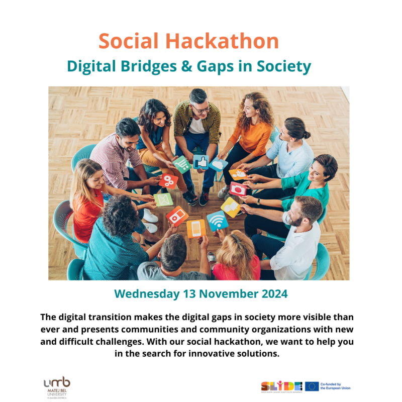 Digitálne mosty a medzery v spoločnosti - Hydrid social hackathon so študentstvom univerzít v medzinárodnom prostredí - výzva pre komunitných partnerov