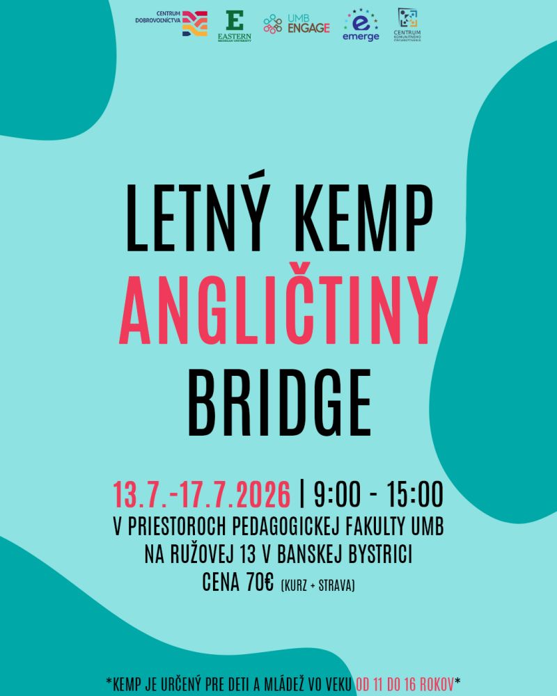 BRIDGE letn&yacute; kemp angličtiny 2026