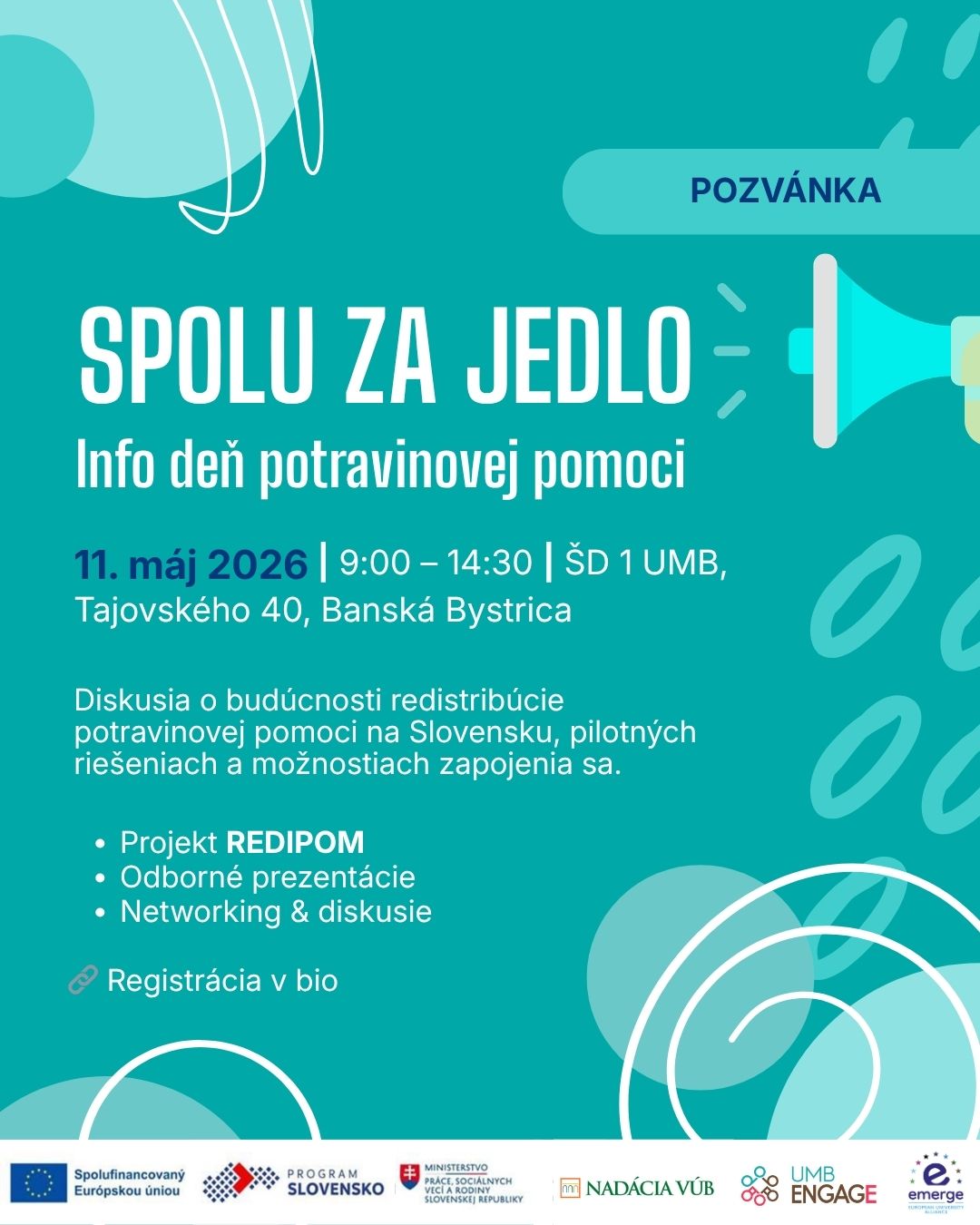Informačn&yacute; deň &bdquo;Spolu za jedlo&ldquo; prinesie v Banskej Bystrici diskusiu o potravinovej pomoci